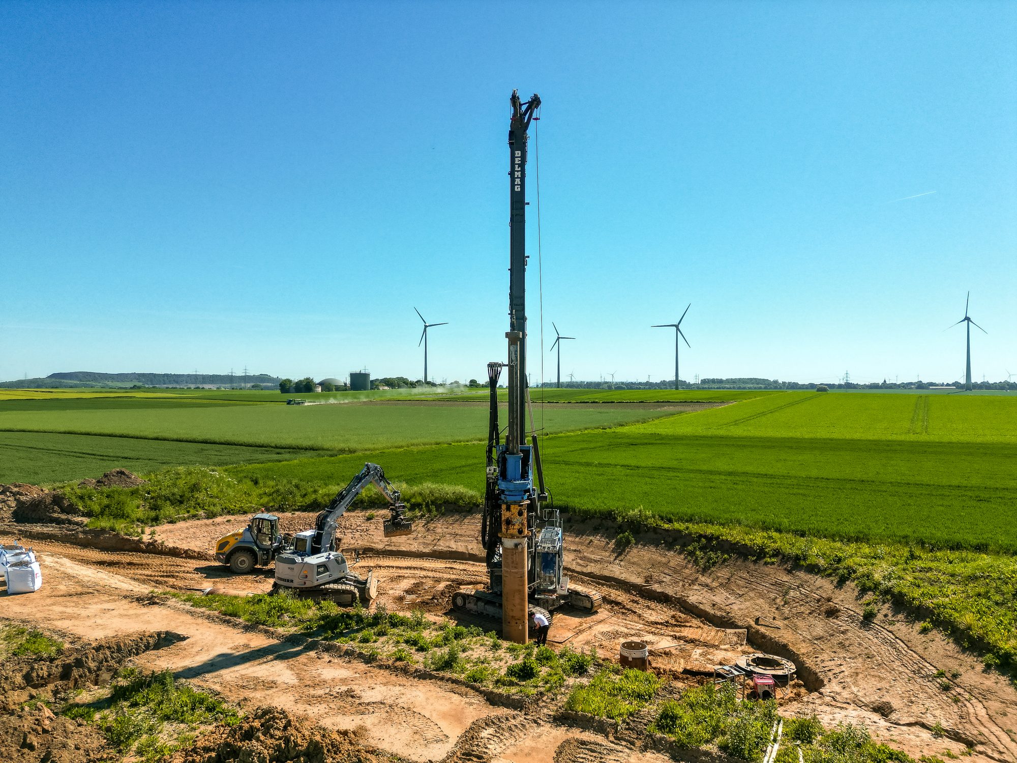 Drehbohranlage im Einsatz in Baesweiler
